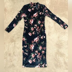 Rachel by Rachel Roy, bodycon, midi dress US women’s size medium, dark blue.